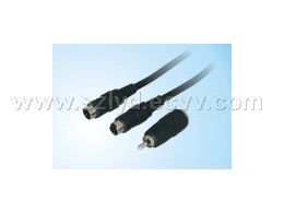 MD 4 Male to MD 4 Male+MD 4 Female to RCA Male(adapter)