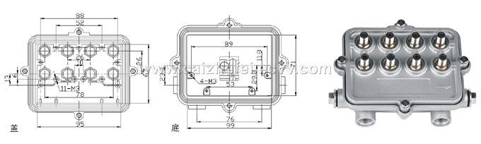 Indoor type integrated way spelitter shell