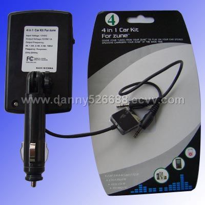 zune FM transmitter 4-in-1 Car Kit For zune ipod