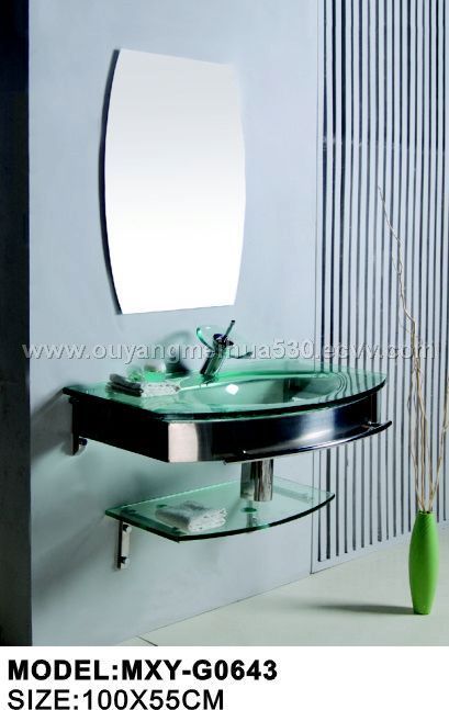glass vanity /glass basin