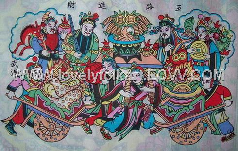China cloth painting-Making a lot of money