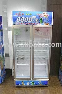 Supermarket Refrigerator Dual Two Doors Show Case