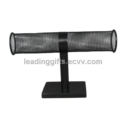 Metal Mesh T-Bar Bracelet & Bangle Display - Black (#JDB-001BK)