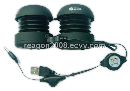 double capusule speaker twin show speaker retractable mini speaeker
