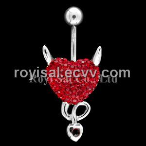 Crystal Edge Piercing Jewelry Open Heart (PBJ-875-3)