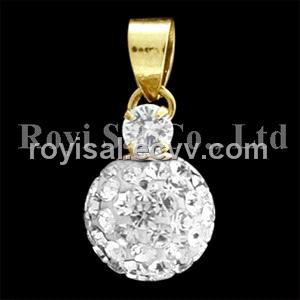 Gold Crystal Edge Big Ball Pendant Jewelry (CP-319-CZ-5mm)