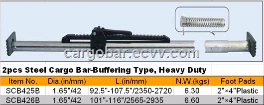 2pcs Steel Cargo Bar-Buffering Type, Heavy Duty