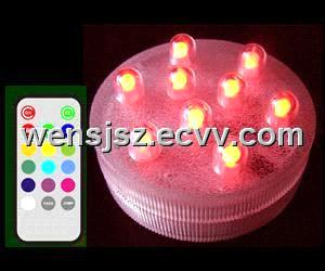 Submersible LED Light with Remote Control - 9 LED Multicolor