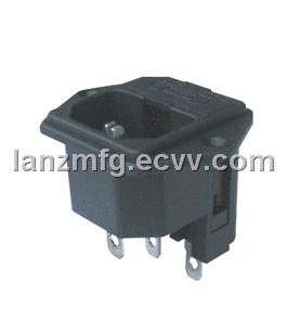 AC POWER PLUG WITH FUSE,LONG PLASTIC FOOT,LZ-14-F7