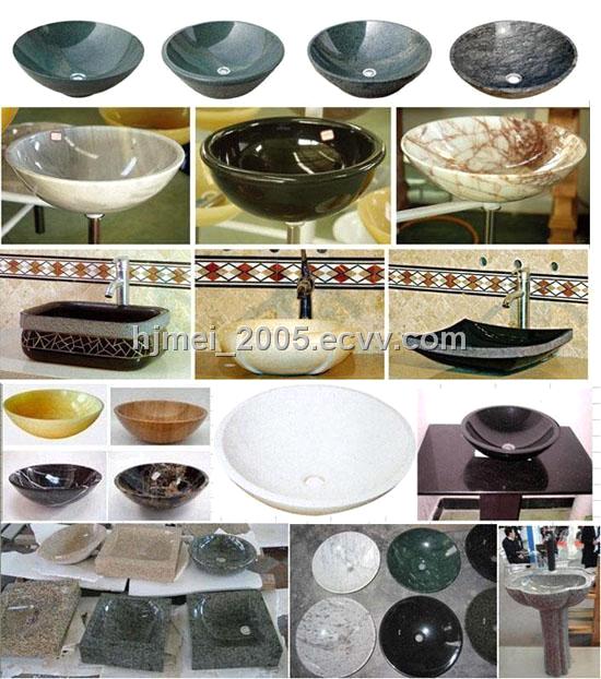 stone sink with different color and material