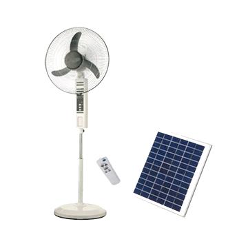 20 Inches Solar Rechargeable Stand Fan with LED Light, Remote Control and Low Noise