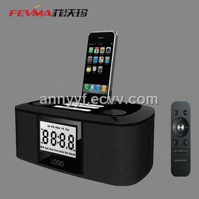 FM Radio Speaker for iphone/ipod/Portable Speaker with Alarm Clock