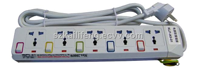 Five holes power surge protection socket:KLF-A5-01