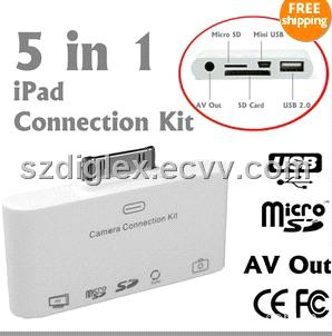 For iPad Accessories 5 in 1 camera connection kit card reader