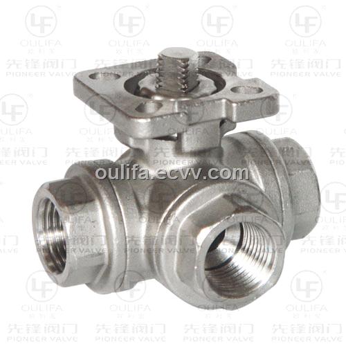 Threaded Three Way Ball Valve