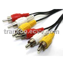3-RCA Male To 3-RCA Male AV TV Audio Visual Connector Cable/RCA Cable,Cable Connector