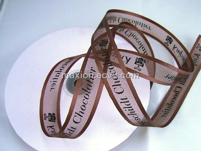Satin Edged Chiffon Ribbon with One-Color Screen Print
