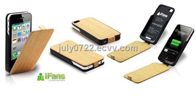 for iphone 4g rechargeable backup battery  leather case