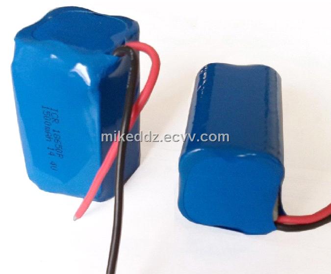 Powerful Li-ion Battery Pack 18650 with 20C 1500mAh 14.8V