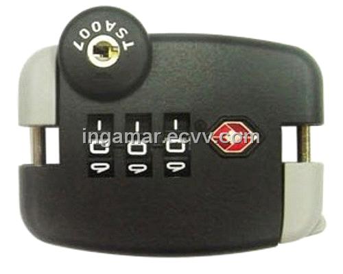3-Dial Dual Shackle Zipper TSA Lock (LKOT-0666)