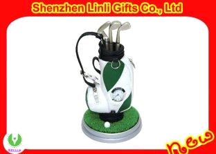Mini Novelty Golf Pen Holder with Digital Clock Gifts