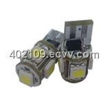 360-degree Error Free 5-SMD-5050 T10 2825 W5W LED Bulbs w/ Built-in Load Resistors For European Cars