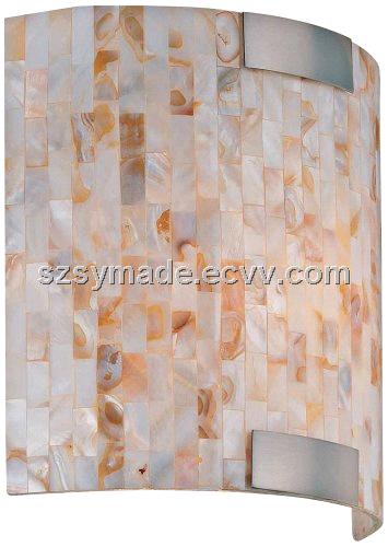 Mother pearl river shell lamp shadow, shell lamp top