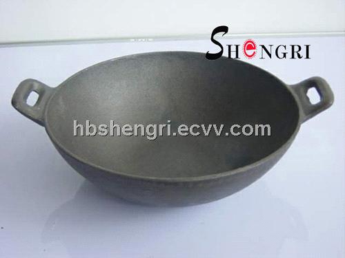 Pre-seasoned cast iron wok