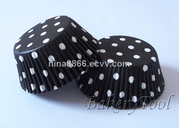 polk dots with black&white cupcake liners, muffin paper cases, for baking cup cake, wedding stand