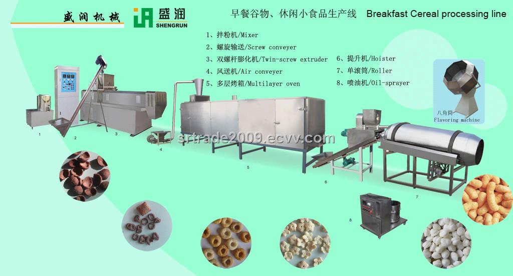 Breakfase Cereal Snacks Food Production Line/ Puff Snacks Machine