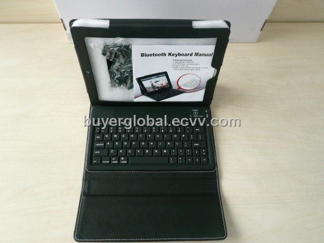 iPad 2 foldable leather case with bluetooth keyboard