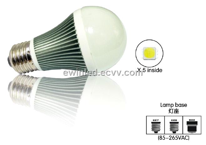 Energy saving E27/ E26 led 5000k-6500k global round bulbs 3W