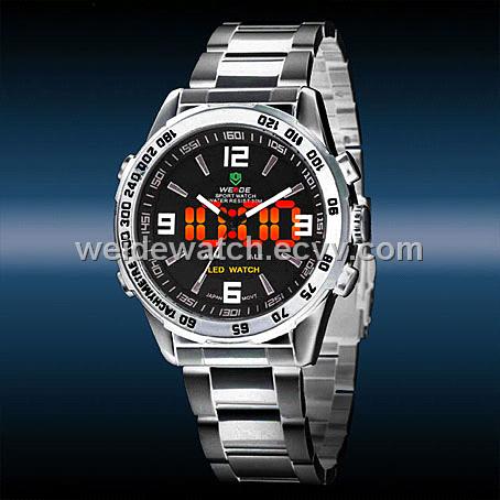 New WEIDE Luxury Date Day Analog Red LED Display Men's Sports Quartz Wrist Army Watch