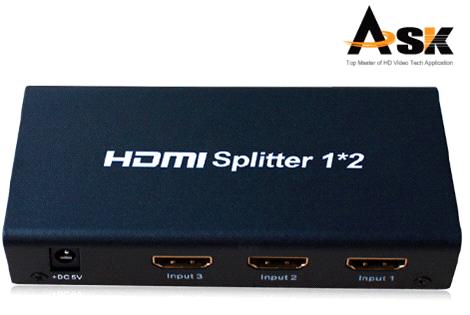 2012 hot sale HDMI Splitter 1X2 HDMI v1.4 3D HDTV