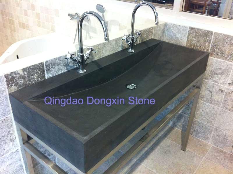 Qingdao Honed Blue Stone Basin From China Manufacturer