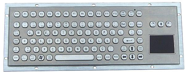 IP65 Anti-Vandal Stainless Steel Keyboard with Function Keys & Touchpad (x-Pp92b-S)