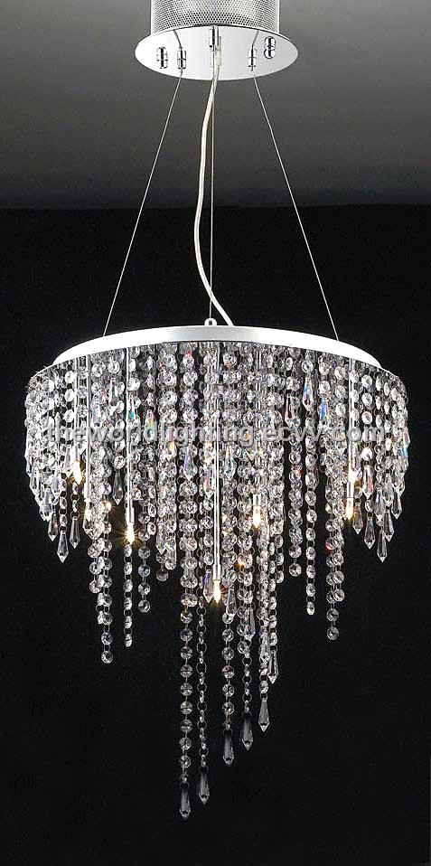 PLMC204-2012 Hot Selling Chrome Metal Stand Modern Crystal Pendant Lamp