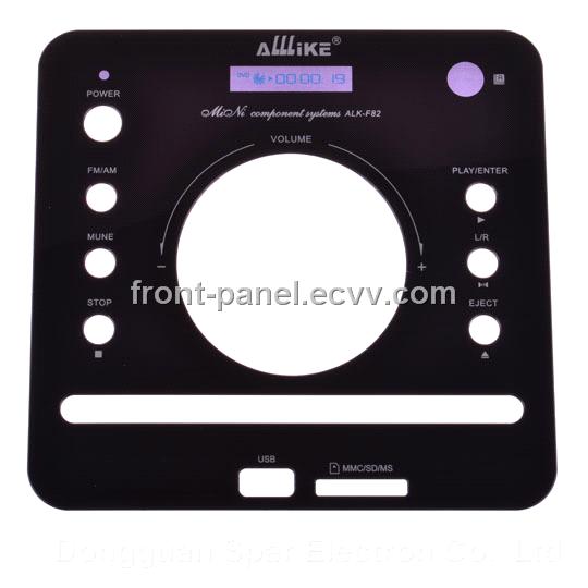 PMMA plastic front panel, silk screen printing,  used for audio speaker