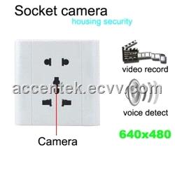 Wall Socket Spy Hidden Camera Electrical Outlet Voice-Activated DVR Covert Audio Video Recorder