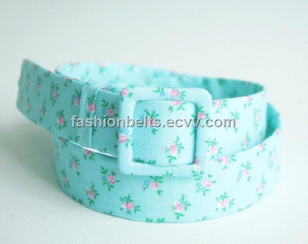 floral print and turquoise belt, womens cotton fabric belt