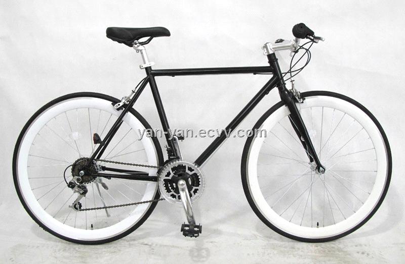 6gear Fixed gear bike/Black fixed gear bicycle/city bike
