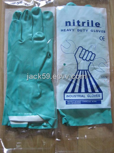 Green Nitrial Chemical Safety Gloves/ Industrial Gloves