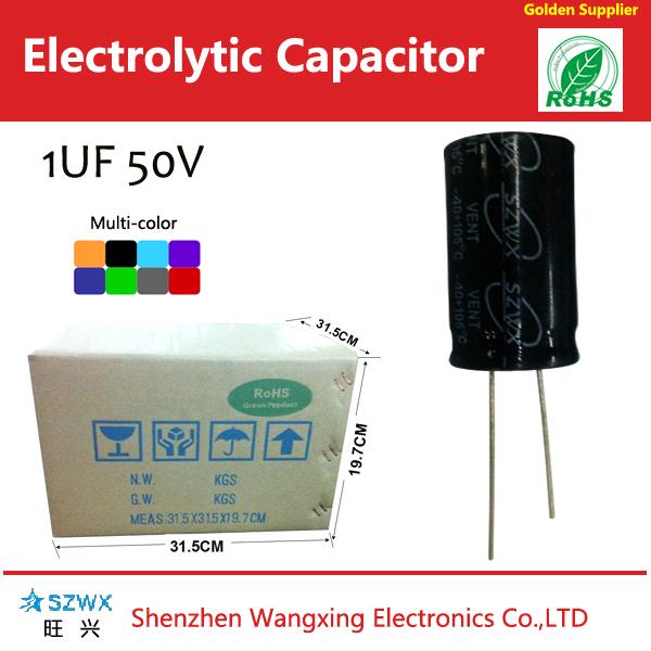 Professional super 20% 1uf 50v aluminum electrolytic capacitor manufacturer Shenzhen