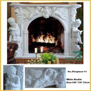 Home Decorate White Figure Fireplace Mantel From China