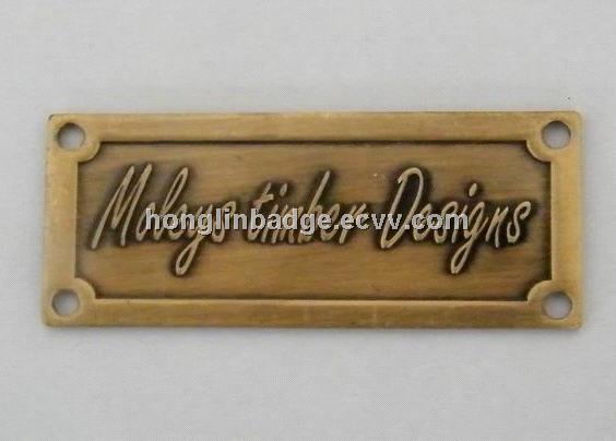 custom furniture label, Brass logo, adhesive label, Brass furniture badge, embossed metal tag ...