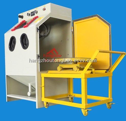 Rotary Table Blasting Cabinet Machine With Cart From China