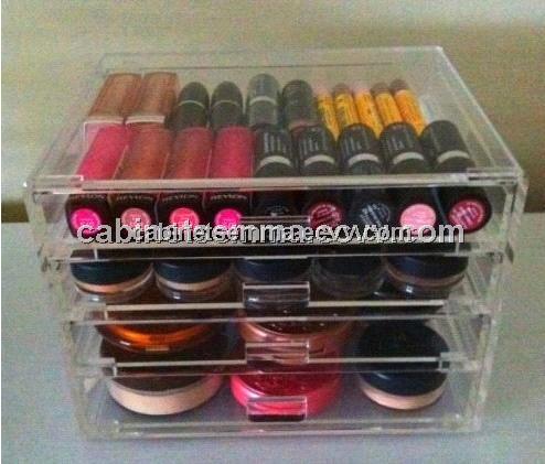 Plexiglass Makeup Box Lipstic Holder Stand Lucite Acrylic Cosmetic Stand Display