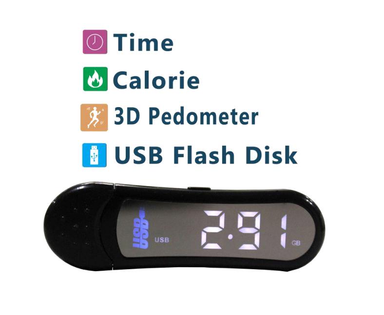 Multifunction 3D Pedometer USB flash disk with calorie