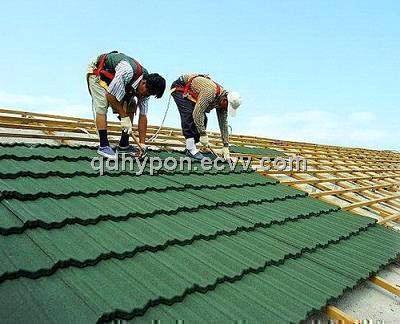 color stone chip coated metal roof tile