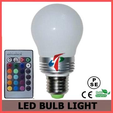 ir remote 3w e27 multicolor led light bulb